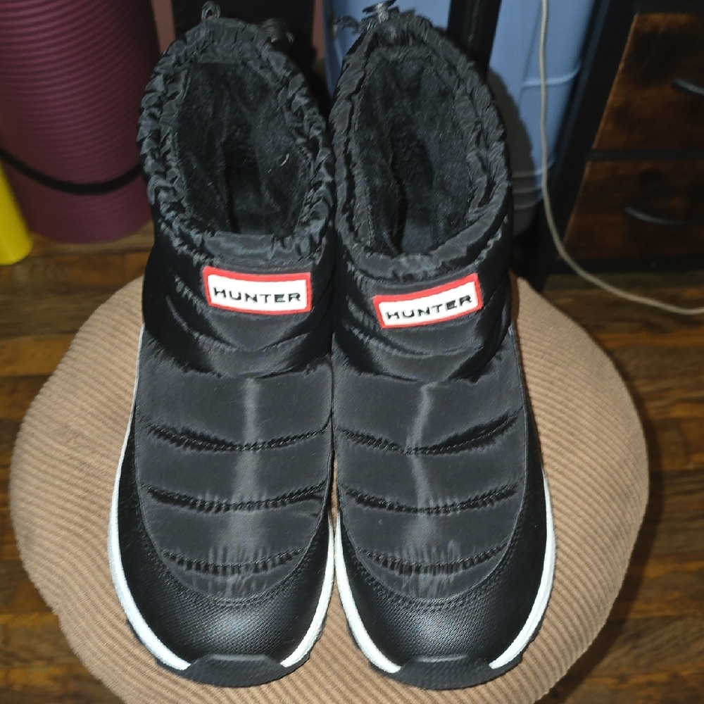 Hunter Womens Black Snow Boots